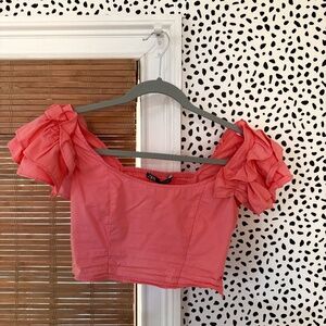 Zara Pink Cropped Top